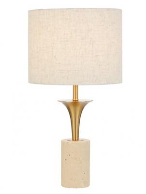 RENARA TRAVERTINE TABLE LAMP ANTIQUE GOLD
